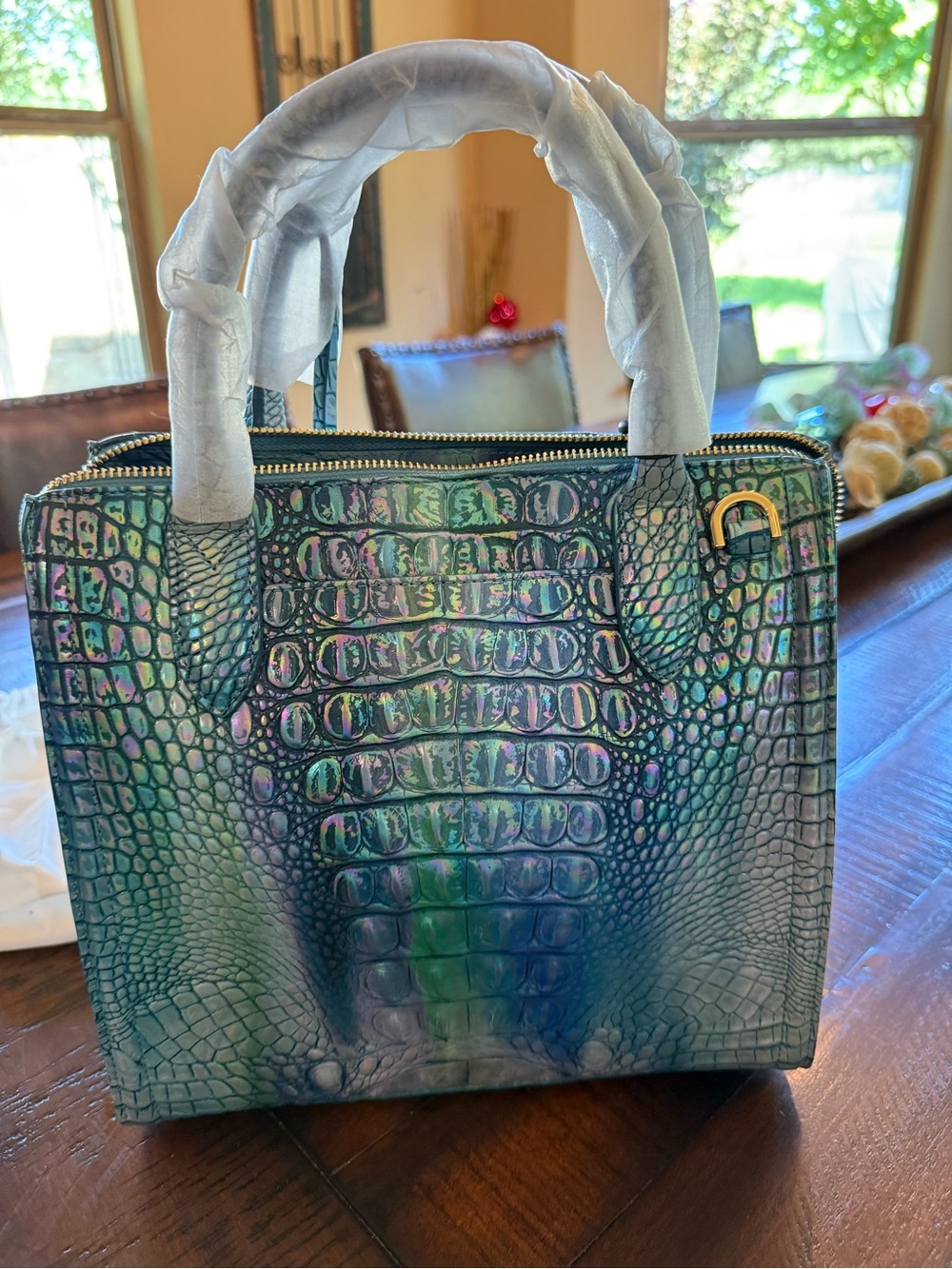 Brahmin small Caroline blue topaz Melbourne genuine leather satchel-NEW! - Picture 4 of 7